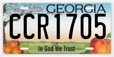 GA license plate CCR1705