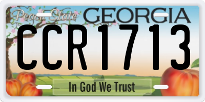 GA license plate CCR1713