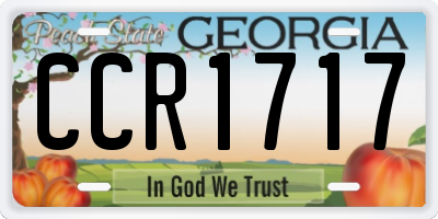 GA license plate CCR1717
