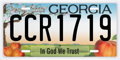 GA license plate CCR1719