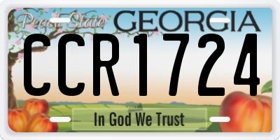 GA license plate CCR1724