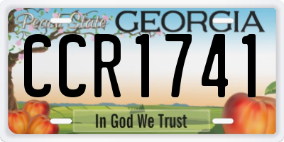 GA license plate CCR1741