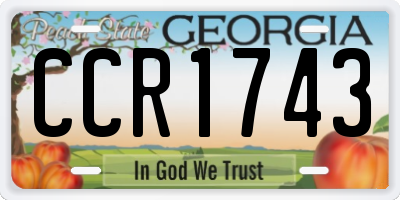 GA license plate CCR1743