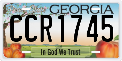 GA license plate CCR1745