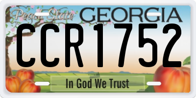 GA license plate CCR1752