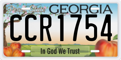 GA license plate CCR1754