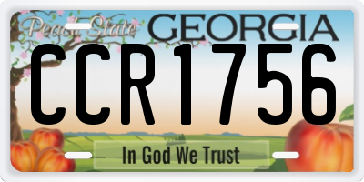 GA license plate CCR1756