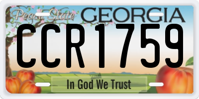GA license plate CCR1759