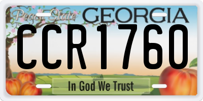 GA license plate CCR1760