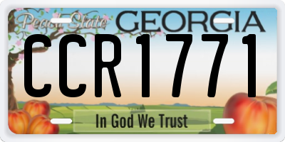 GA license plate CCR1771