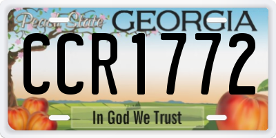 GA license plate CCR1772
