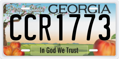 GA license plate CCR1773