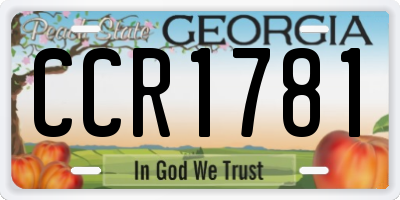 GA license plate CCR1781