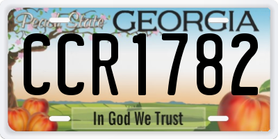 GA license plate CCR1782