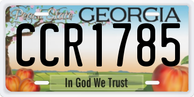 GA license plate CCR1785