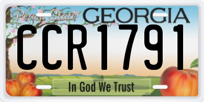 GA license plate CCR1791