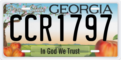 GA license plate CCR1797