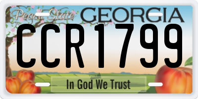 GA license plate CCR1799