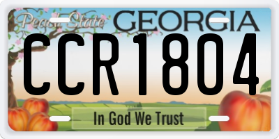 GA license plate CCR1804