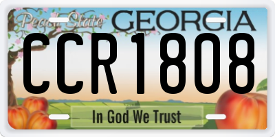 GA license plate CCR1808