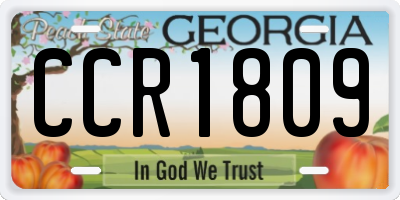 GA license plate CCR1809