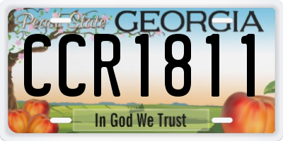 GA license plate CCR1811