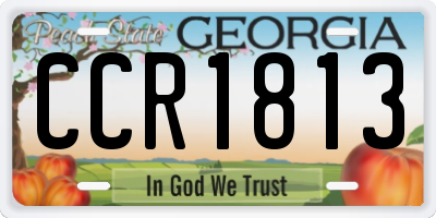 GA license plate CCR1813