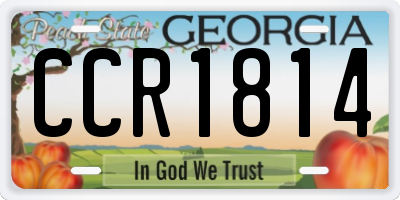 GA license plate CCR1814