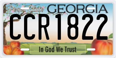 GA license plate CCR1822