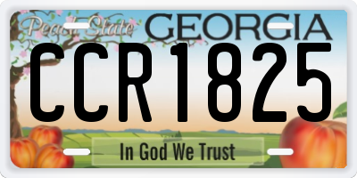 GA license plate CCR1825