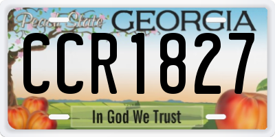 GA license plate CCR1827