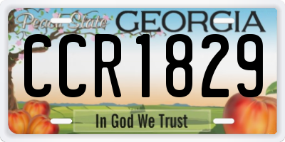GA license plate CCR1829