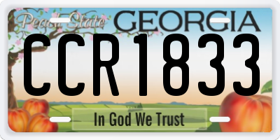 GA license plate CCR1833