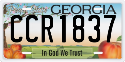 GA license plate CCR1837