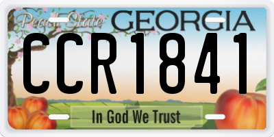 GA license plate CCR1841