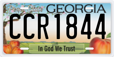 GA license plate CCR1844