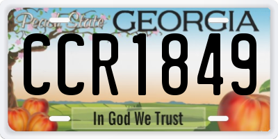 GA license plate CCR1849