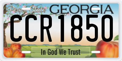 GA license plate CCR1850
