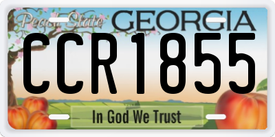 GA license plate CCR1855