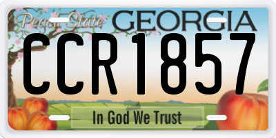 GA license plate CCR1857