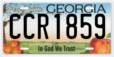 GA license plate CCR1859