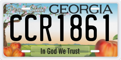 GA license plate CCR1861