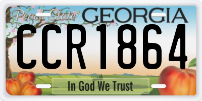 GA license plate CCR1864