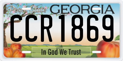 GA license plate CCR1869