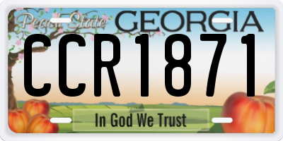 GA license plate CCR1871