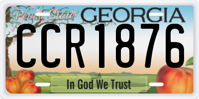 GA license plate CCR1876
