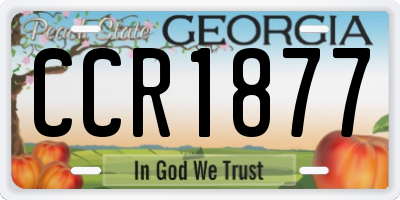 GA license plate CCR1877