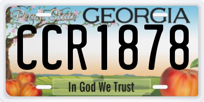 GA license plate CCR1878