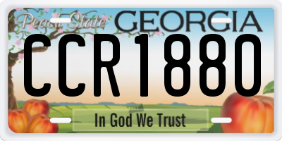 GA license plate CCR1880
