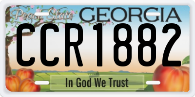 GA license plate CCR1882